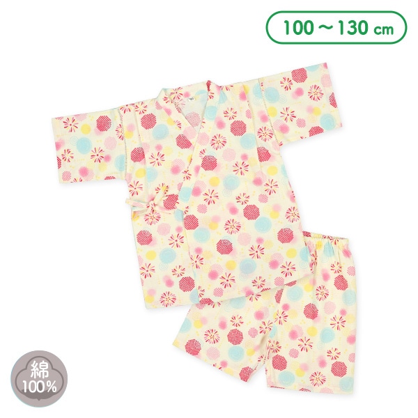 甚平（丸モチーフ・花火）