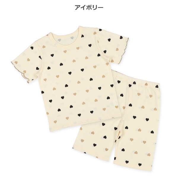 半袖パジャマ（ハート総柄）