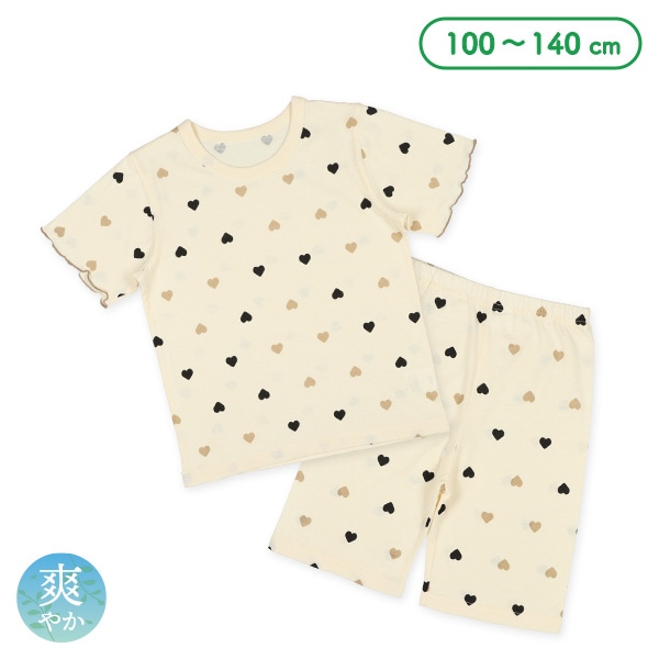 半袖パジャマ（ハート総柄）