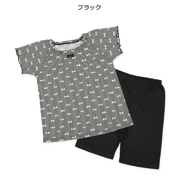 ラグラン半袖パジャマ（リボン柄）