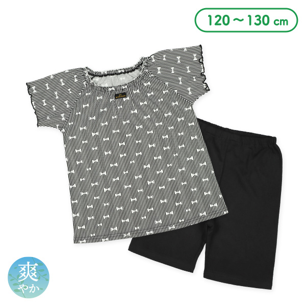 ラグラン半袖パジャマ（リボン柄）