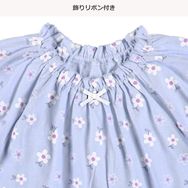 ラグラン半袖パジャマ（花総柄）