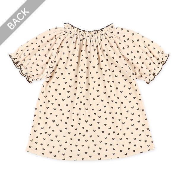 ラグラン半袖パジャマ（くすみハート総柄）