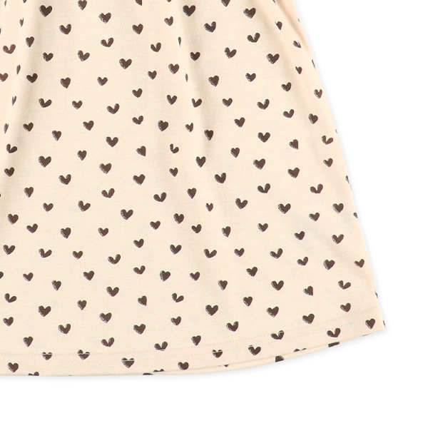 ラグラン半袖パジャマ（くすみハート総柄）