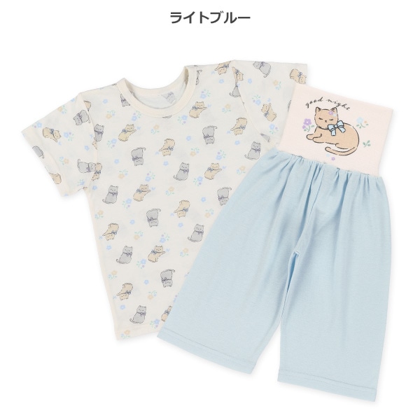 腹巻付き半袖パジャマ（ねこ）