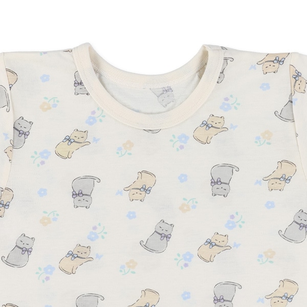 腹巻付き半袖パジャマ（ねこ）