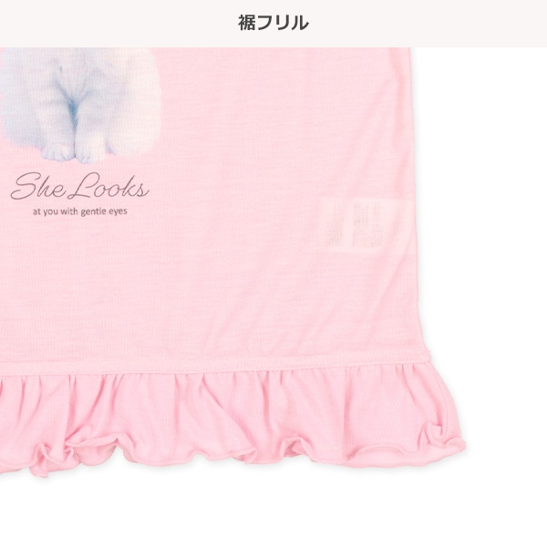 半袖パジャマ（インクジェット・ねこ）