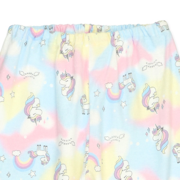 前開き長袖パジャマ（ユニコーン総柄・タイダイ風）