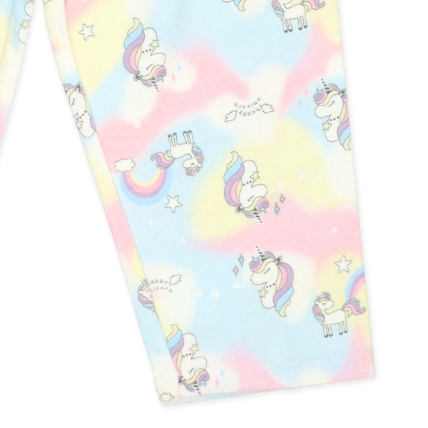 前開き長袖パジャマ（ユニコーン総柄・タイダイ風）