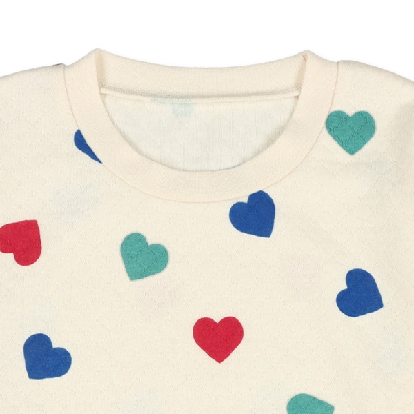 ソフトキルト長袖パジャマ（マルチハート）