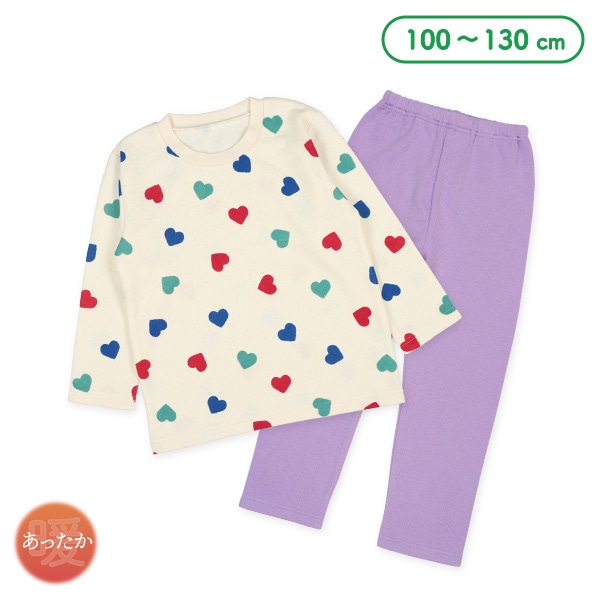 ソフトキルト長袖パジャマ（マルチハート）