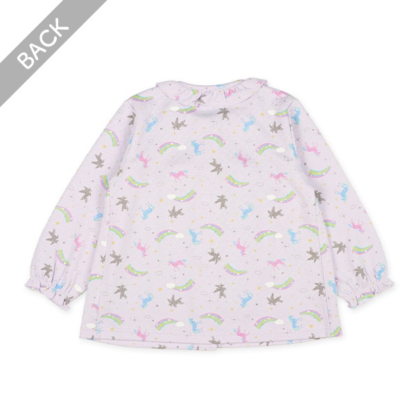 ソフトキルト前開き長袖パジャマ（ユニコーン）