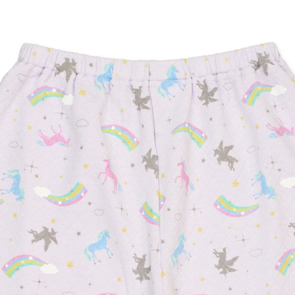 ソフトキルト前開き長袖パジャマ（ユニコーン）