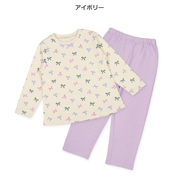 ソフトキルト長袖パジャマ（リボン）