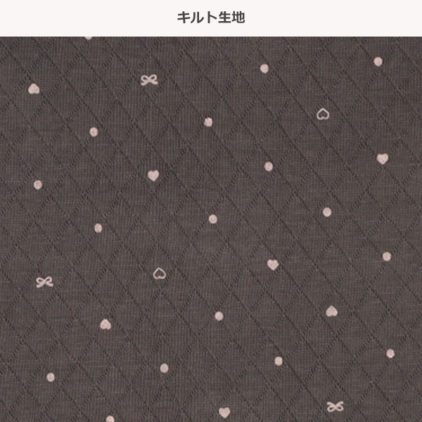ソフトキルト前開き長袖パジャマ（ハートドット）