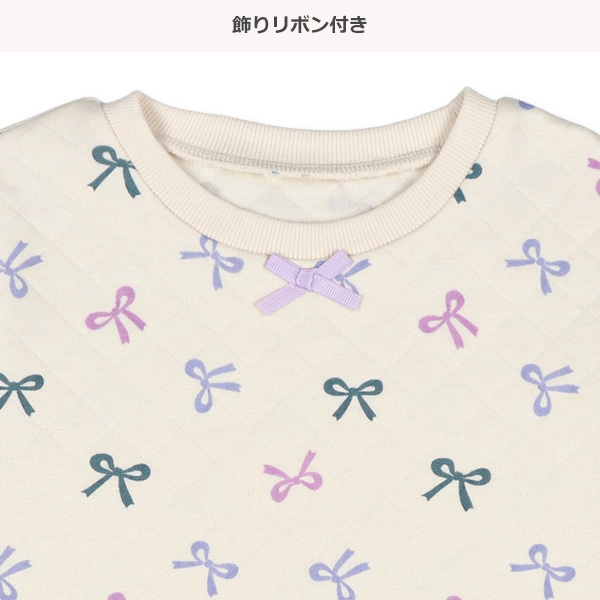 ソフトキルト長袖パジャマ（リボン）