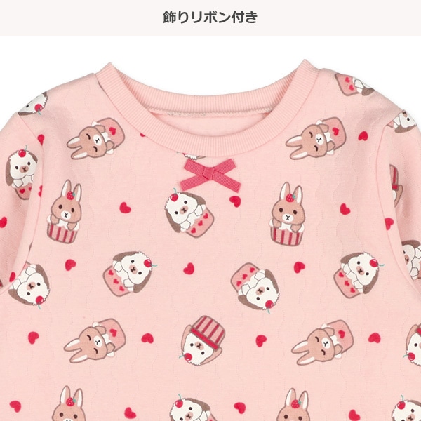 ソフトキルト長袖パジャマ（うさぎケーキ）