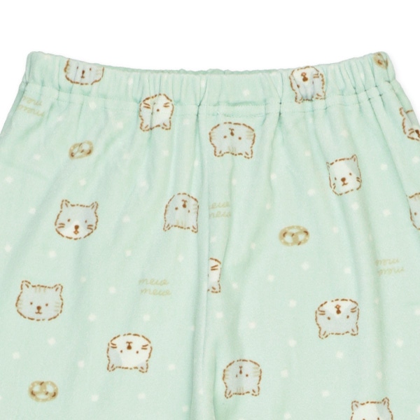 ストレッチマイクロフリース長袖パジャマ（ねこ総柄）