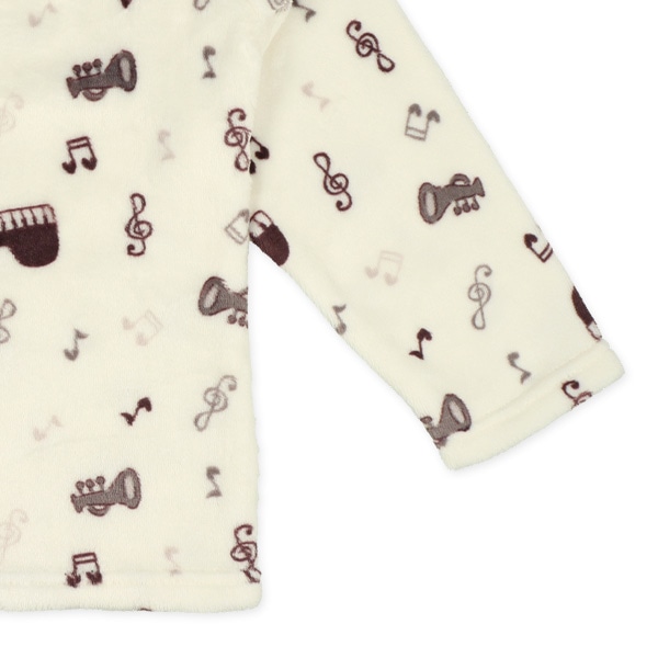 マイクロフリース腹巻付き前開き長袖パジャマ（メロディ）