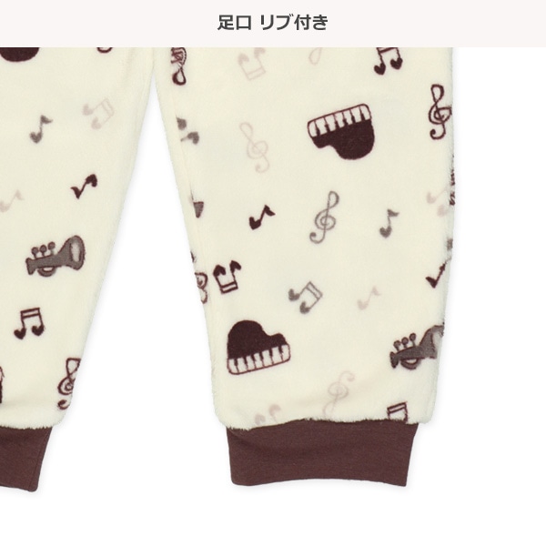 マイクロフリース腹巻付き前開き長袖パジャマ（メロディ）