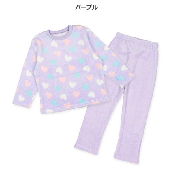 マイクロフリース長袖パジャマ（ハート）