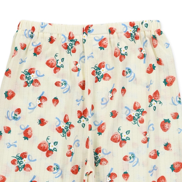 前開き長袖パジャマ（いちご総柄）