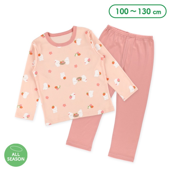 長袖パジャマ（うさぎ・いちご）