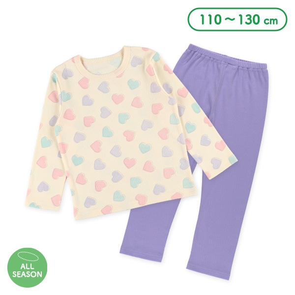 長袖パジャマ（カラフルハート）
