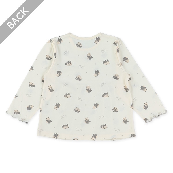 長袖パジャマ（パンダ総柄・ヨーク切り替え）