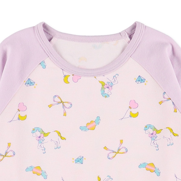 腹巻付きラグラン長袖パジャマ（ユニコーン）