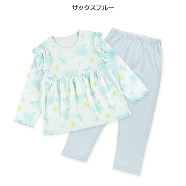 蓄光プリント長袖パジャマ（ユニコーン・くま）