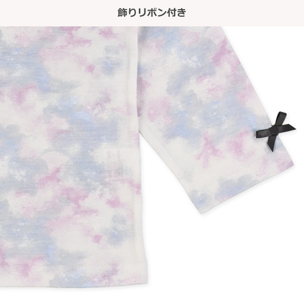 長袖パジャマ（タイダイ風・袖リボン）