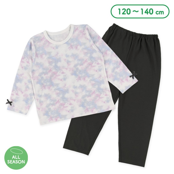 長袖パジャマ（タイダイ風・袖リボン）