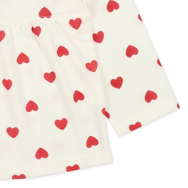 長袖パジャマ（ハート総柄・切り替え）