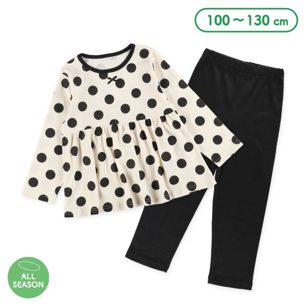 長袖パジャマ（ポルカドット）