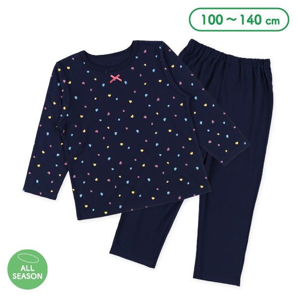 長袖パジャマ（カラフルミニハート）