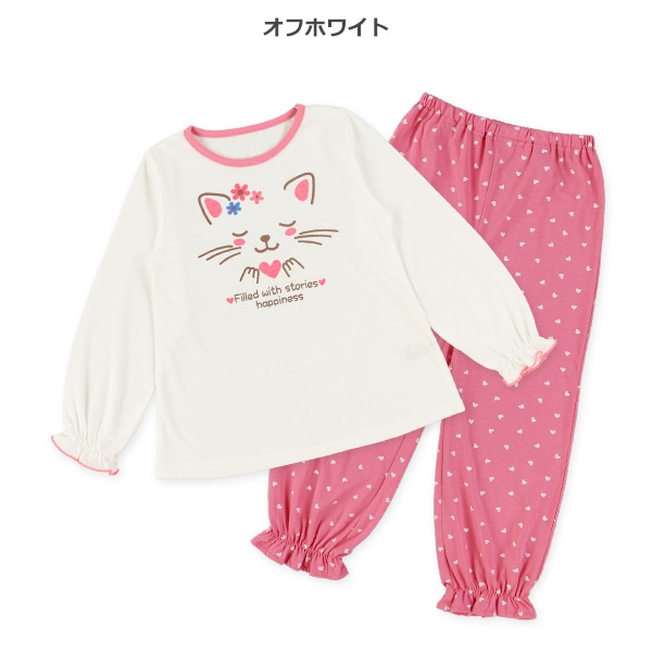 長袖パジャマ（ねこフェイス）
