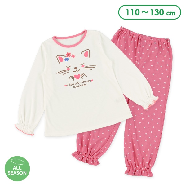 長袖パジャマ（ねこフェイス）