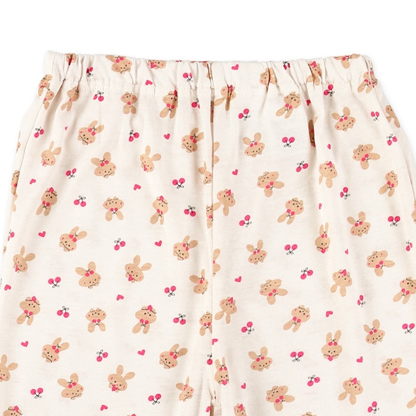 前半開き長袖パジャマ（うさぎ総柄）