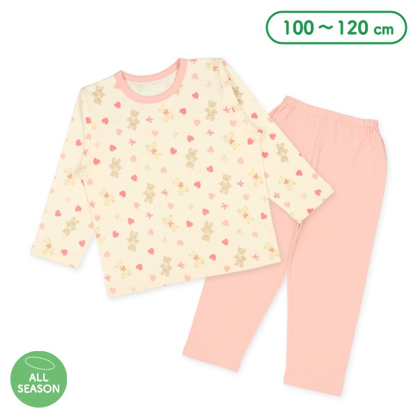 長袖パジャマ（くま・ハート・リボン）