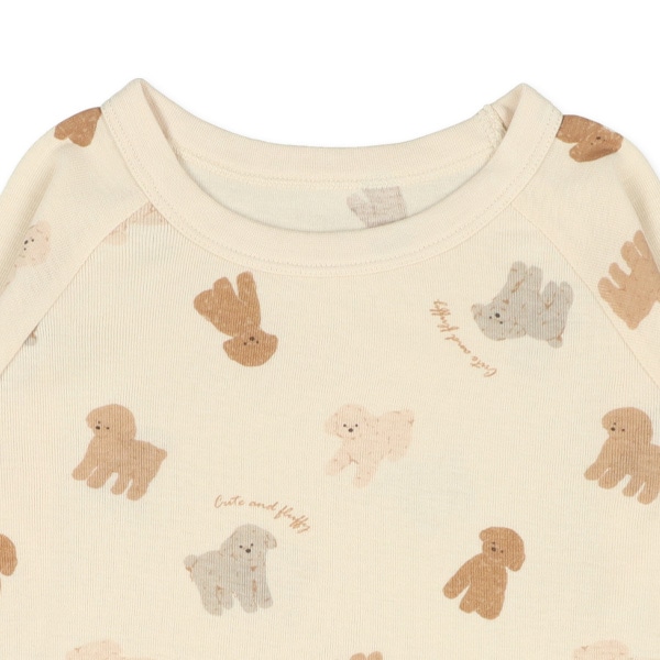 スリムフィットラグラン長袖パジャマ（プードル総柄）