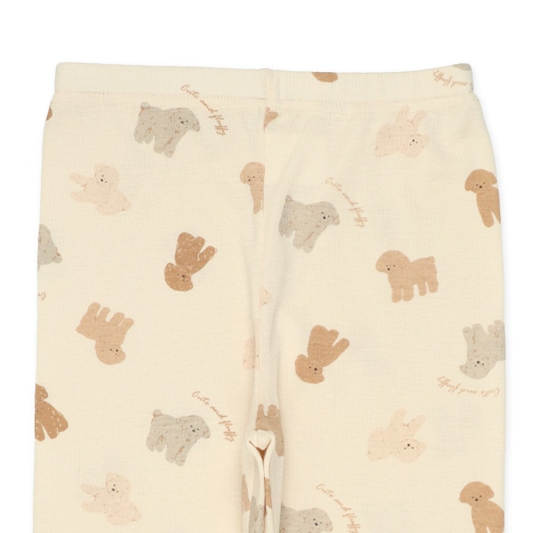 スリムフィットラグラン長袖パジャマ（プードル総柄）