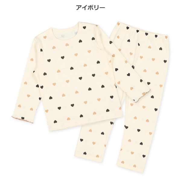 長袖パジャマ（ハート総柄）