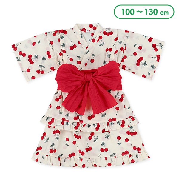 帯び付き甚平ドレス（さくらんぼ）