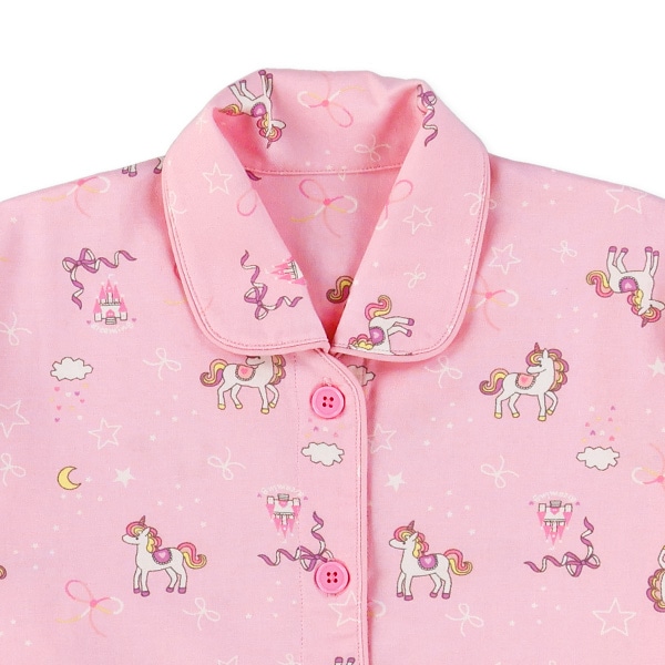 前開き長袖パジャマ（ユニコーン総柄）