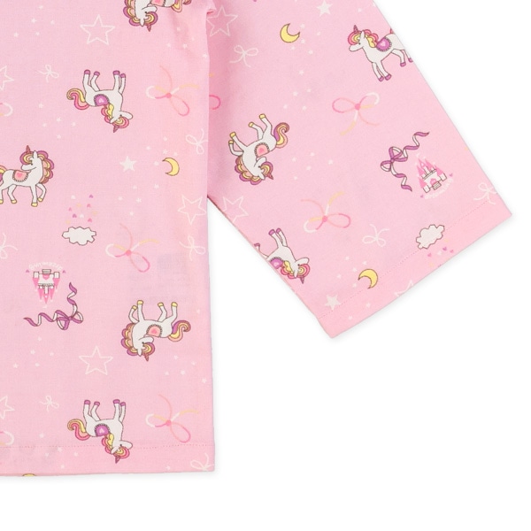 前開き長袖パジャマ（ユニコーン総柄）