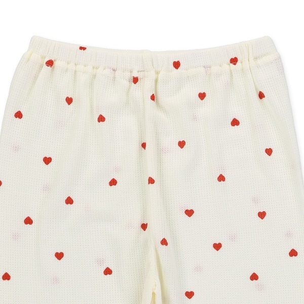 どっちもまえワッフル長袖ルームウェア（ハート総柄）