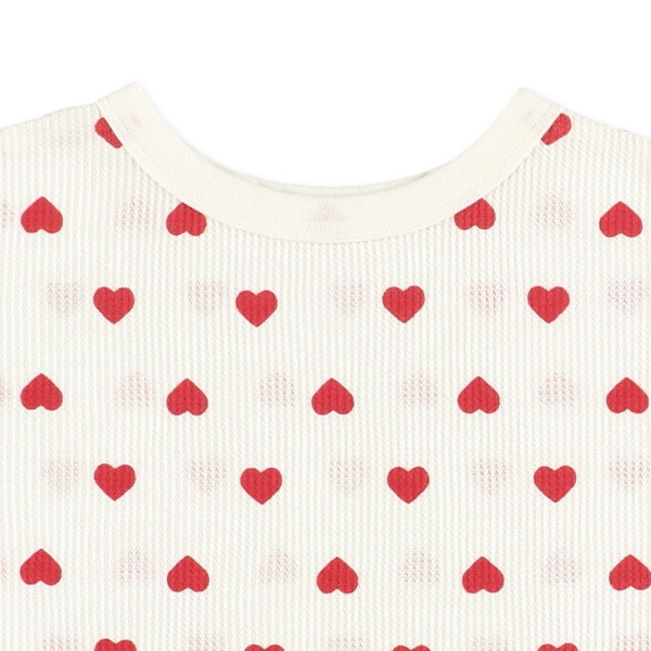 どっちもまえワッフル半袖ルームウェア（ハート総柄）