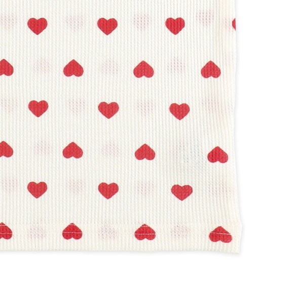 どっちもまえワッフル半袖ルームウェア（ハート総柄）