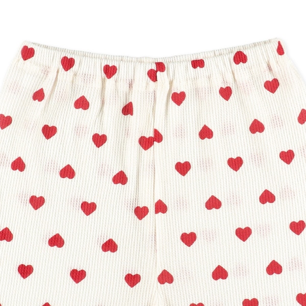 どっちもまえワッフル半袖ルームウェア（ハート総柄）